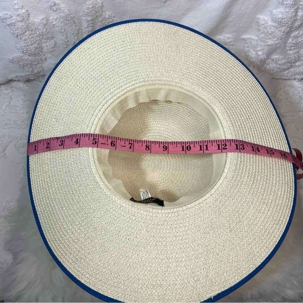 MAGID Women's Wide Brim Sunhat Bone Sz OS Beach Coastal Grandma Nautical Seaside